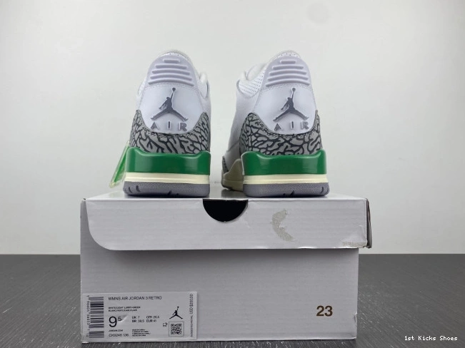 1st Kicks Shoes Jordan (W) Retro 3 CK9246-136 Lucky Green 0822
